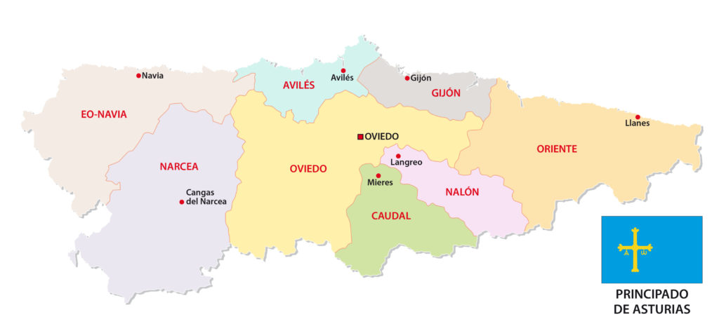 Comarcas (counties) of Asturias