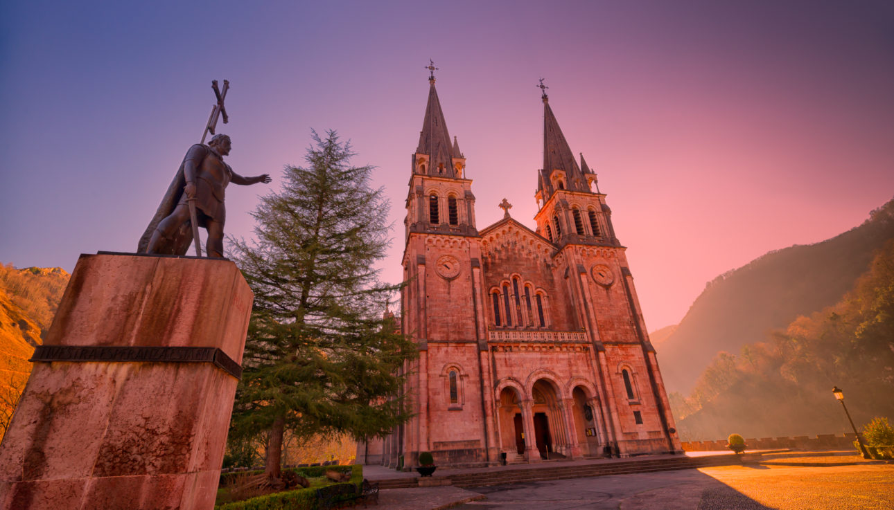 King Pelayo at the Basilica of Covadonga