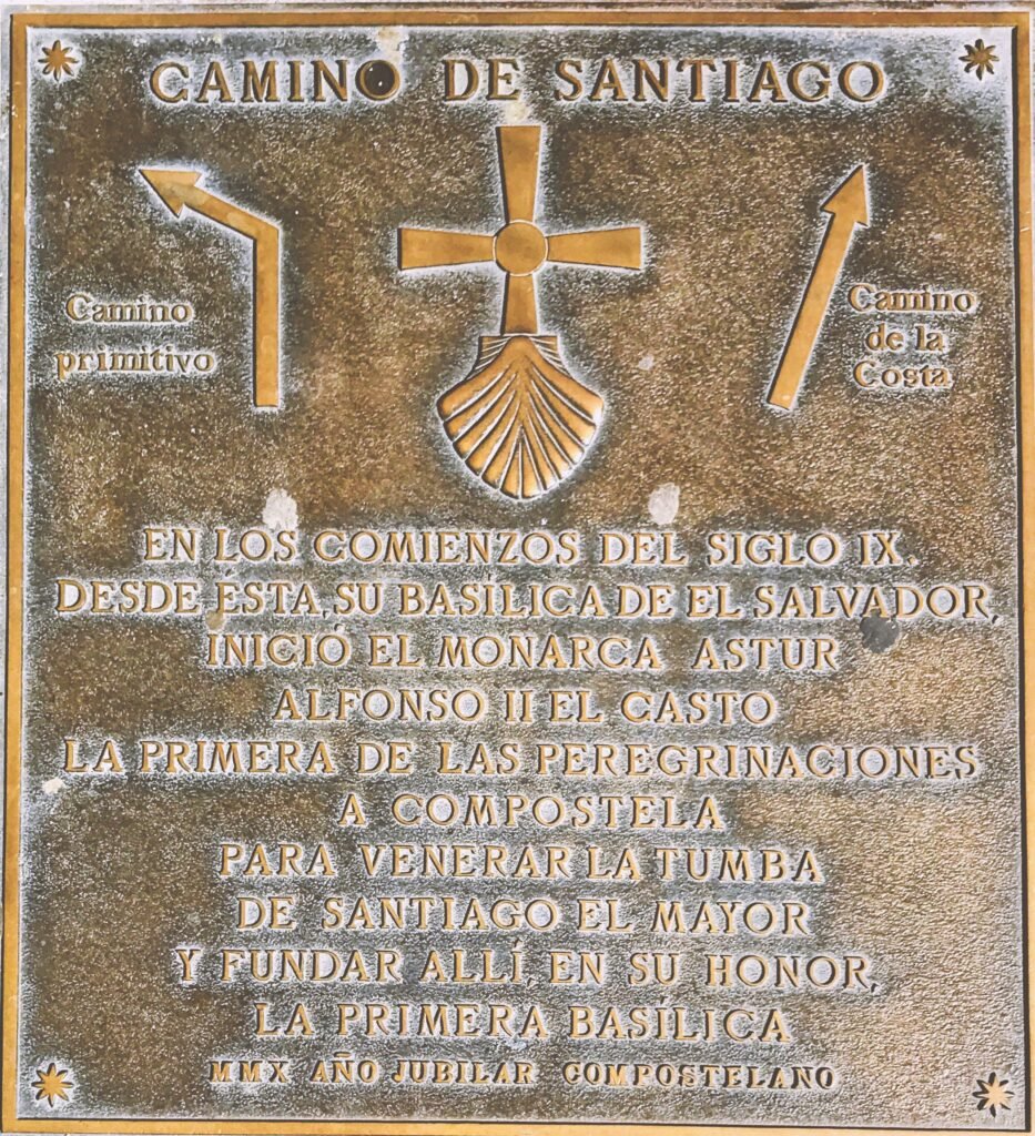 Sign of Camino Primitivo in Oviedo